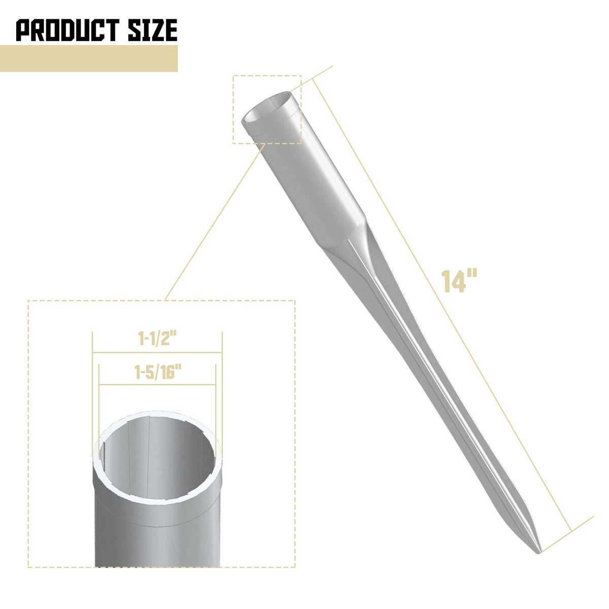 Tang ground sleeve aligned with fence pole for quick, clean installation
