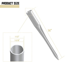 Tang ground sleeve aligned with fence pole for quick, clean installation