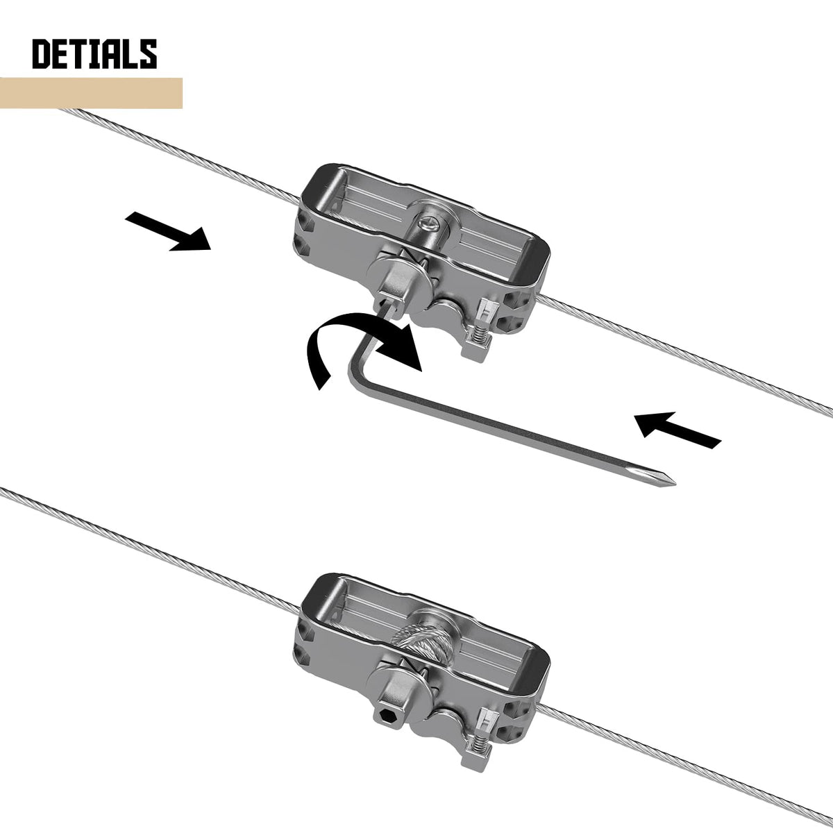 TANG six-foot wire rope cables for strong, weather-ready shade mounting