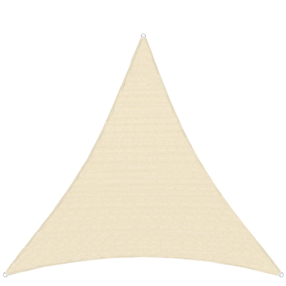 TANG sun shade triangle on patio offers breathable shelter.