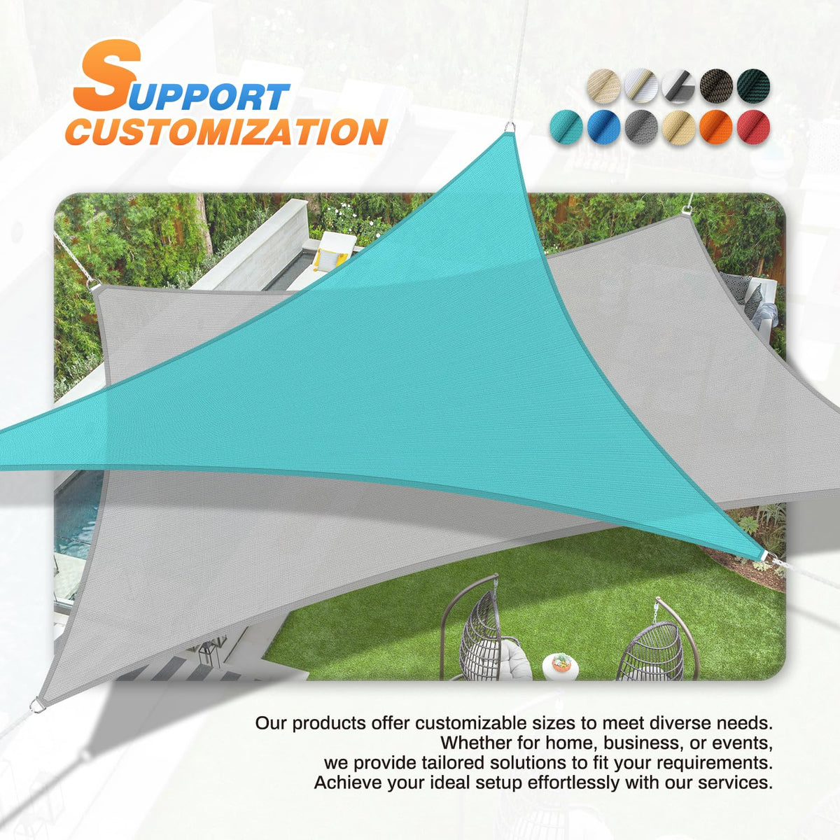 TANG UV-blocking fabric minimizes heat while keeping airflow.