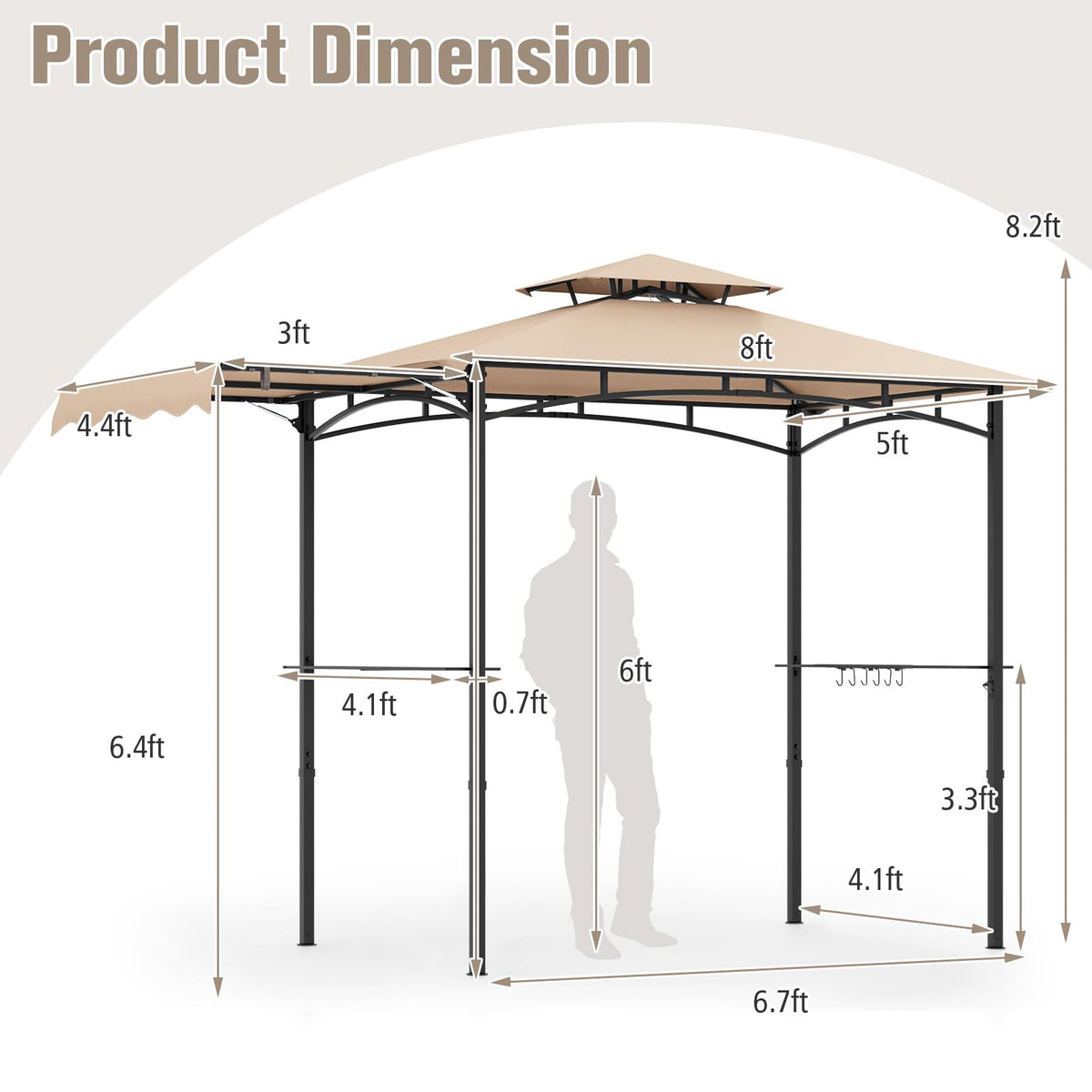 Tangkula two-tier vented canopy boosts airflow and stability