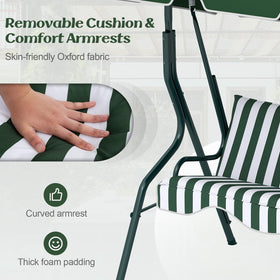 Tangkula 3-person porch swing feet with anti-slip pads protect floors