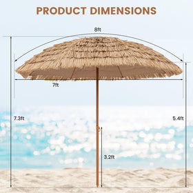 Tangkula 7-layer dense thatch texture enhances tropical style and sun protection.