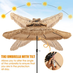 Tangkula 8-ribs frame provides sturdy support against breezes in outdoor spaces.