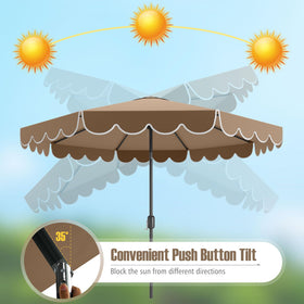Tangkula 8-rib frame provides sturdy support and wind resistance.