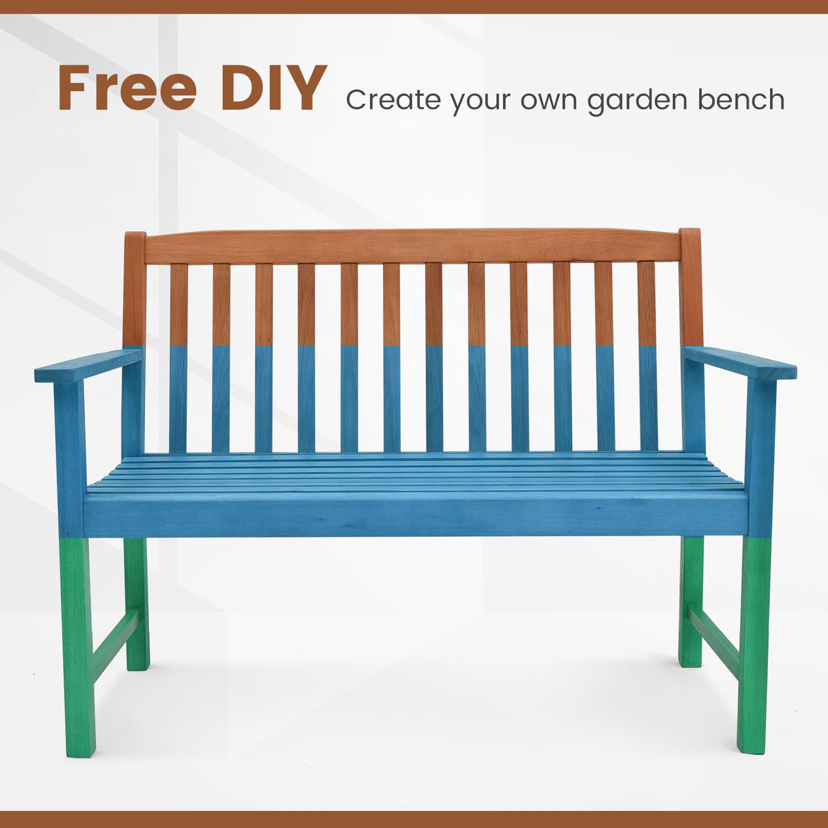 Bench dimensions 48 by 24 by 35 inches for balcony or yard