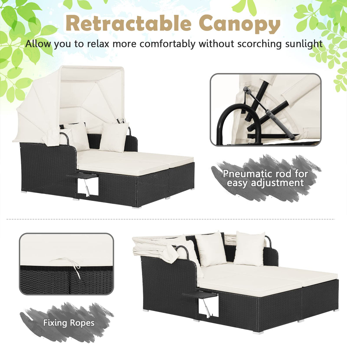 Tangkula folding side panels adapt to your seating needs