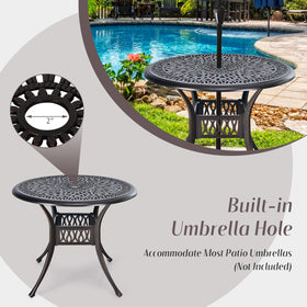 Tangkula easy-assembly patio table with clear instructions for quick setup.