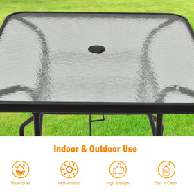 Tangkula easy-clean tempered glass top table for outdoor use