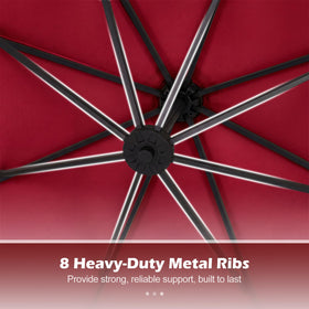 Tangkula eight heavy-duty ribs ensure strong wind resistance and durability.