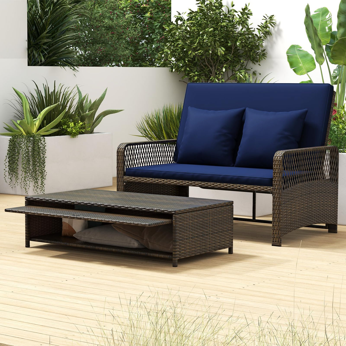 Tangkula hand-woven PE rattan adds elegance to outdoor living
