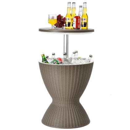 Tangkula ice bucket with extendable top for easy serving and chilling beverages.