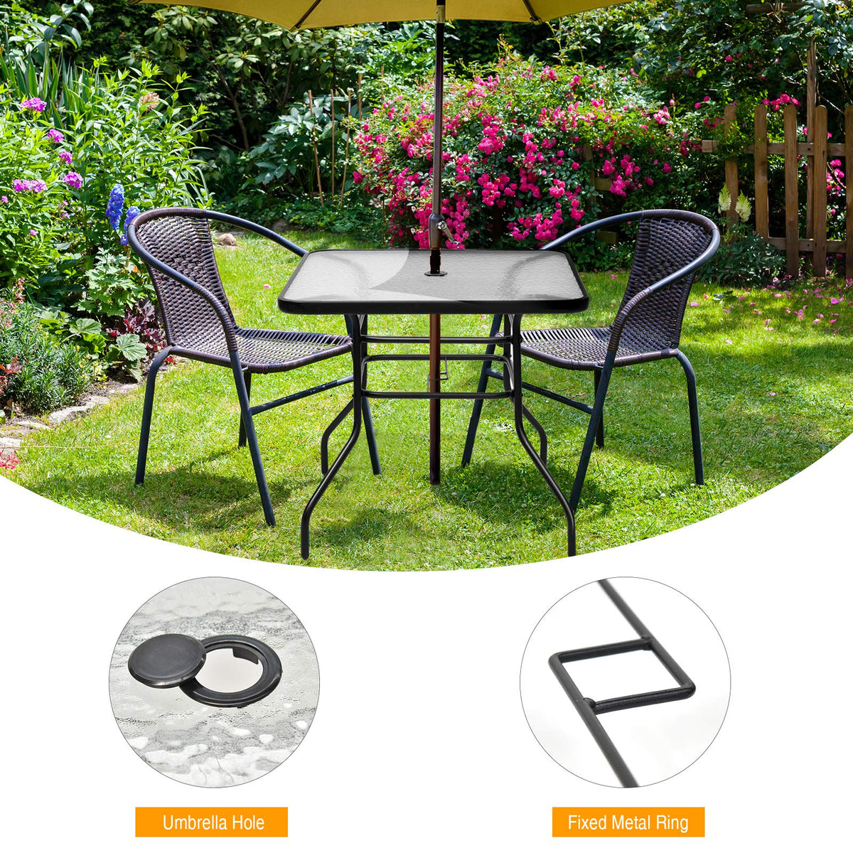 Tangkula versatile indoor outdoor table for coffee, tea, or dining