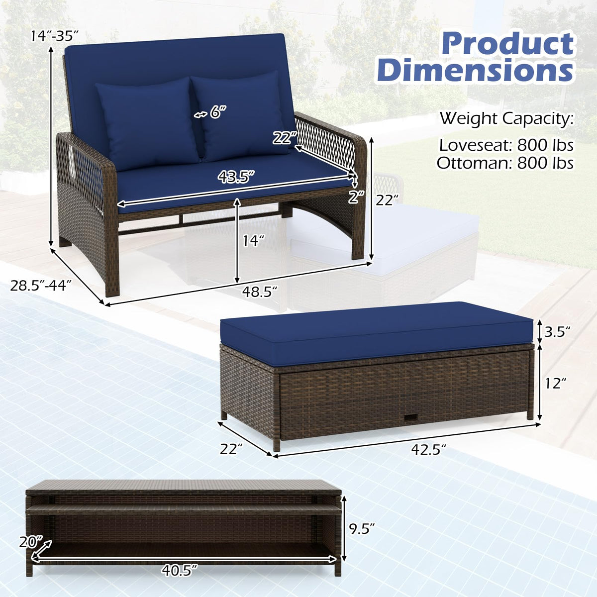 Tangkula heavy-duty metal frame supports up to 800 lbs