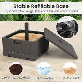 Tangkula movable base with wheels for easy relocation.