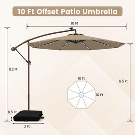 Tangkula solar LED lights along ribs illuminate evening gatherings.