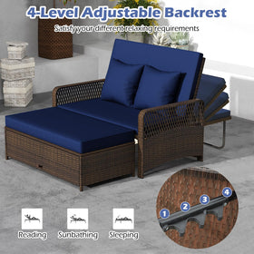 Tangkula ottoman can tuck under the loveseat to save space