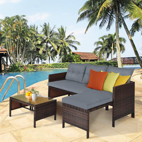 Tangkula outdoor rattan weave: durable, weather-ready material for year-round use.