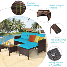 Tangkula patio corner sofa set 3pc outdoor-ready furniture for garden or poolside.
