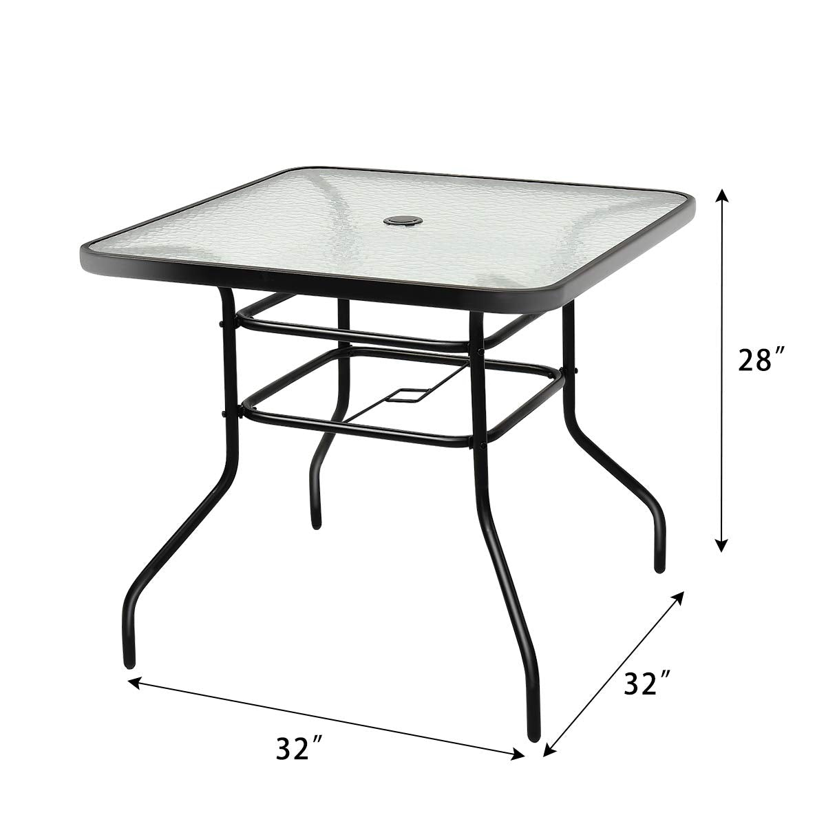 Tangkula patio dining table for backyard and poolside entertaining