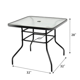 Tangkula patio dining table for backyard and poolside entertaining