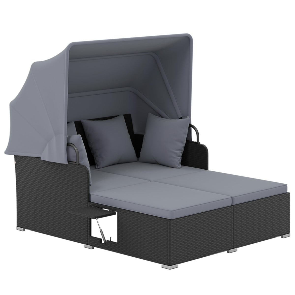 Tangkula patio daybed with retractable canopy for shaded outdoor lounging