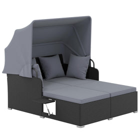 Tangkula patio daybed with retractable canopy for shaded outdoor lounging