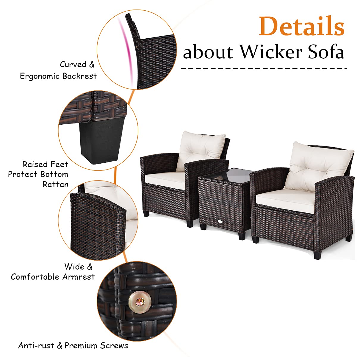 Tangkula raised feet protect bottom from moisture