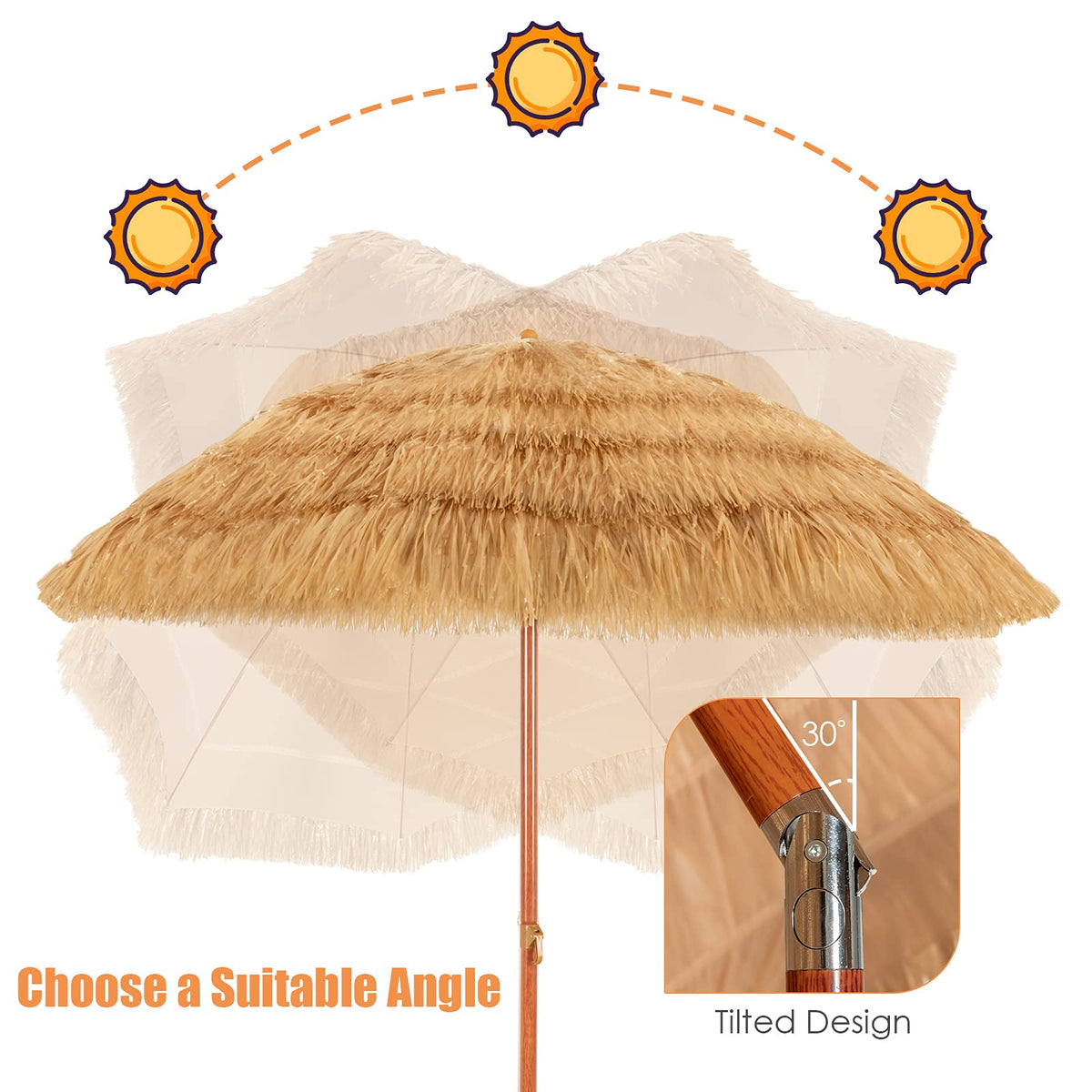 Tangkula pointed-end design anchors securely into sand for stability.