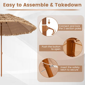 Tangkula pole and ribs assembly provides sturdy support for windy days.