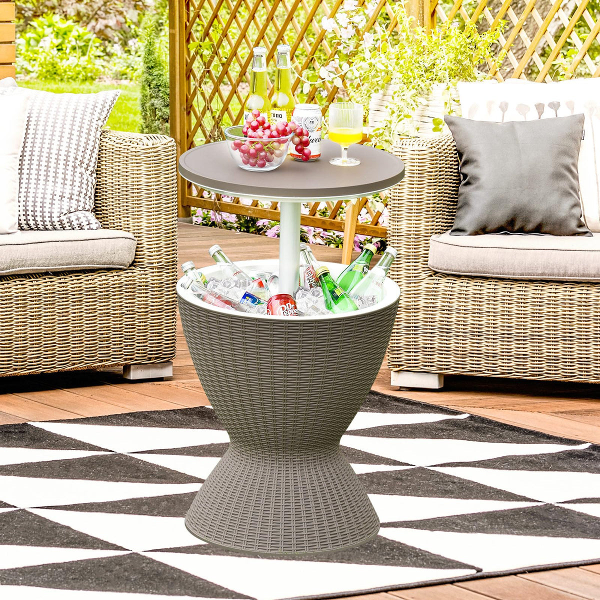 Tangkula poolside setup ready for parties and casual seating near water.