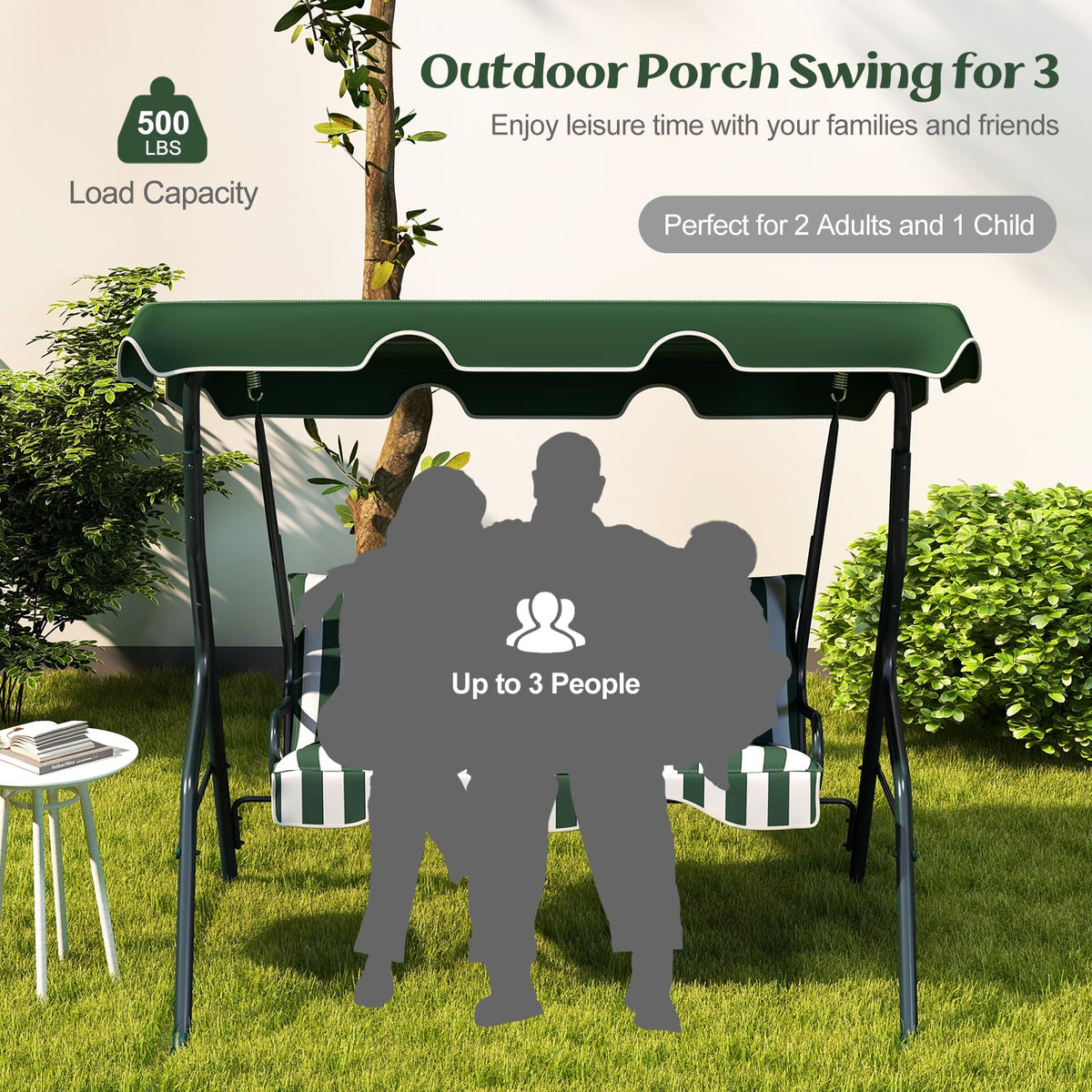 Tangkula porch swing canopy adjustable shade that follows the sun
