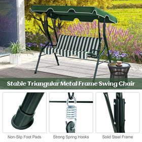 Tangkula porch swing waterproof fabric resists rain and sun