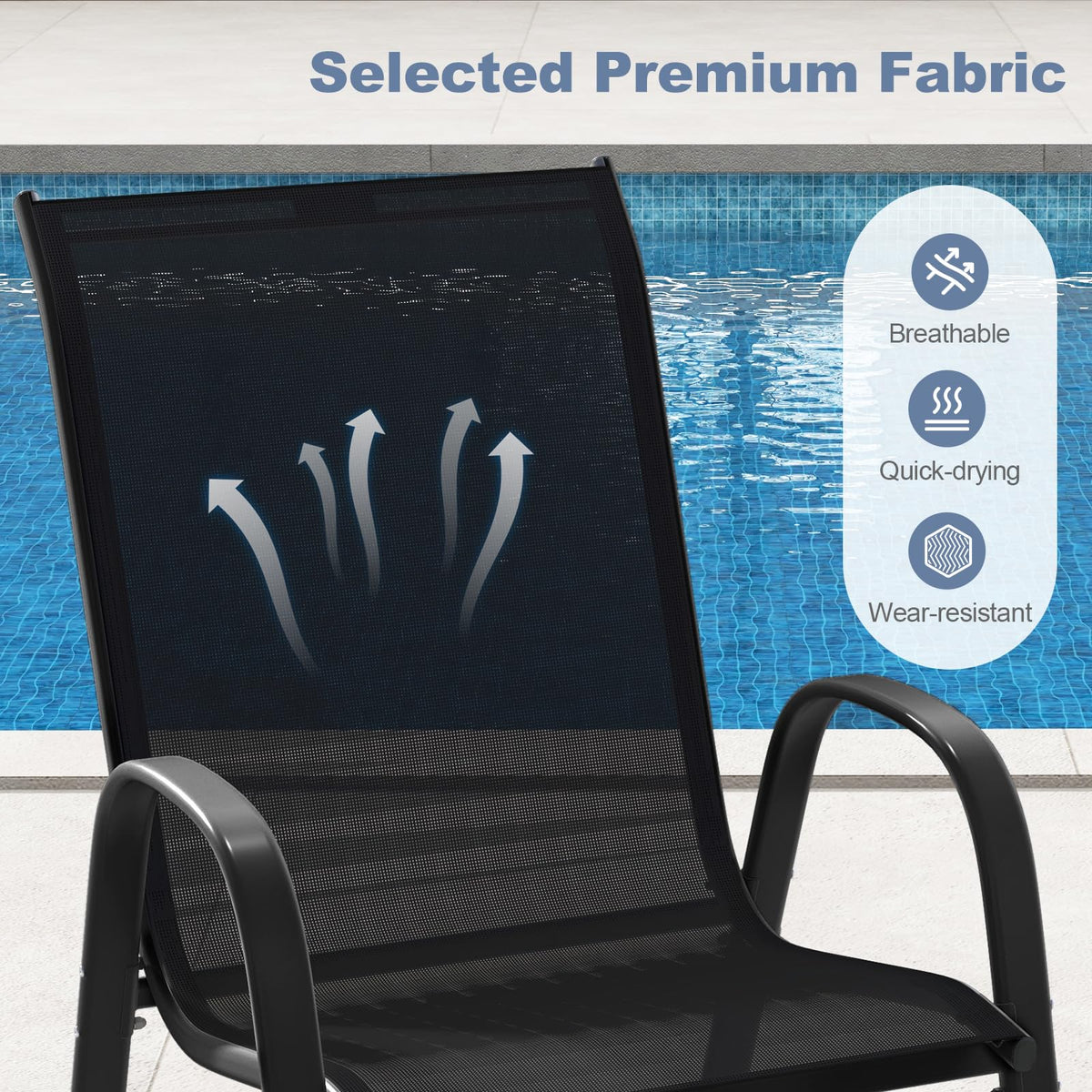 Tangkula seat height 16.5 inches pairs with most tables for comfortable seating
