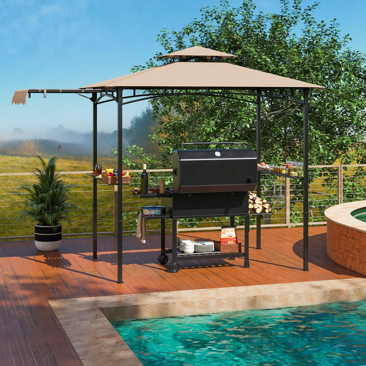 Tangkula side awning extended for extra sun protection during gatherings