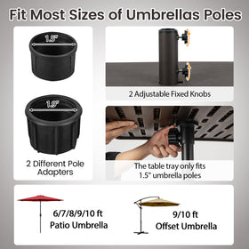 Tangkula side handles simplify transporting the base.