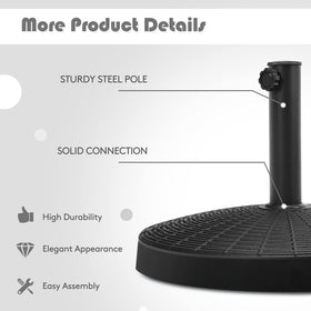 Tangkula umbrella base includes complete assembly hardware for easy setup.