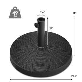 Tangkula umbrella base dimensions show 20.5-inch diameter.