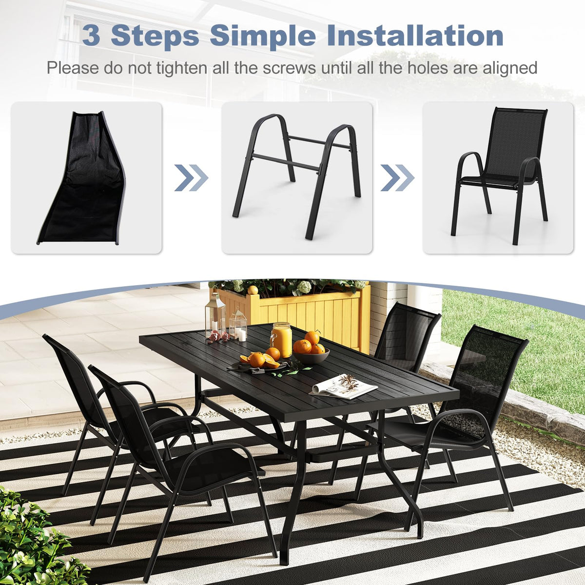 Tangkula wide seat area accommodates a range of body types