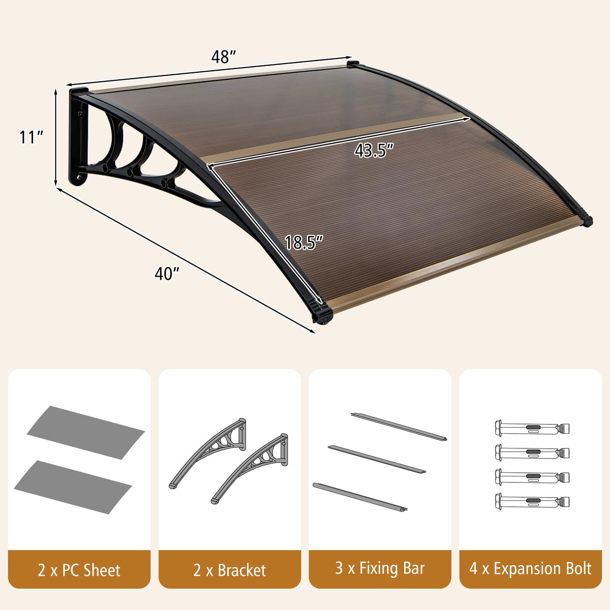 Tangkula UPF50+ sun protection coating blocks harsh rays for shaded outdoor spaces.