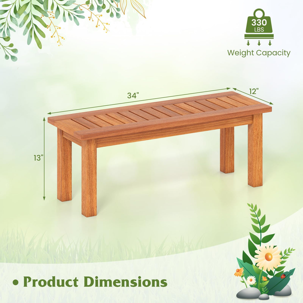 Tangkula plant stand front view shows sturdy construction and rounded corners.