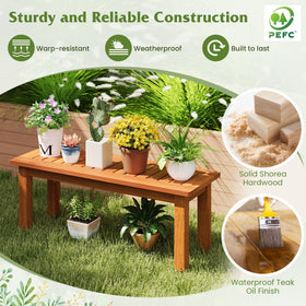 Tangkula stand ideal for indoor outdoor use with natural wood finish.