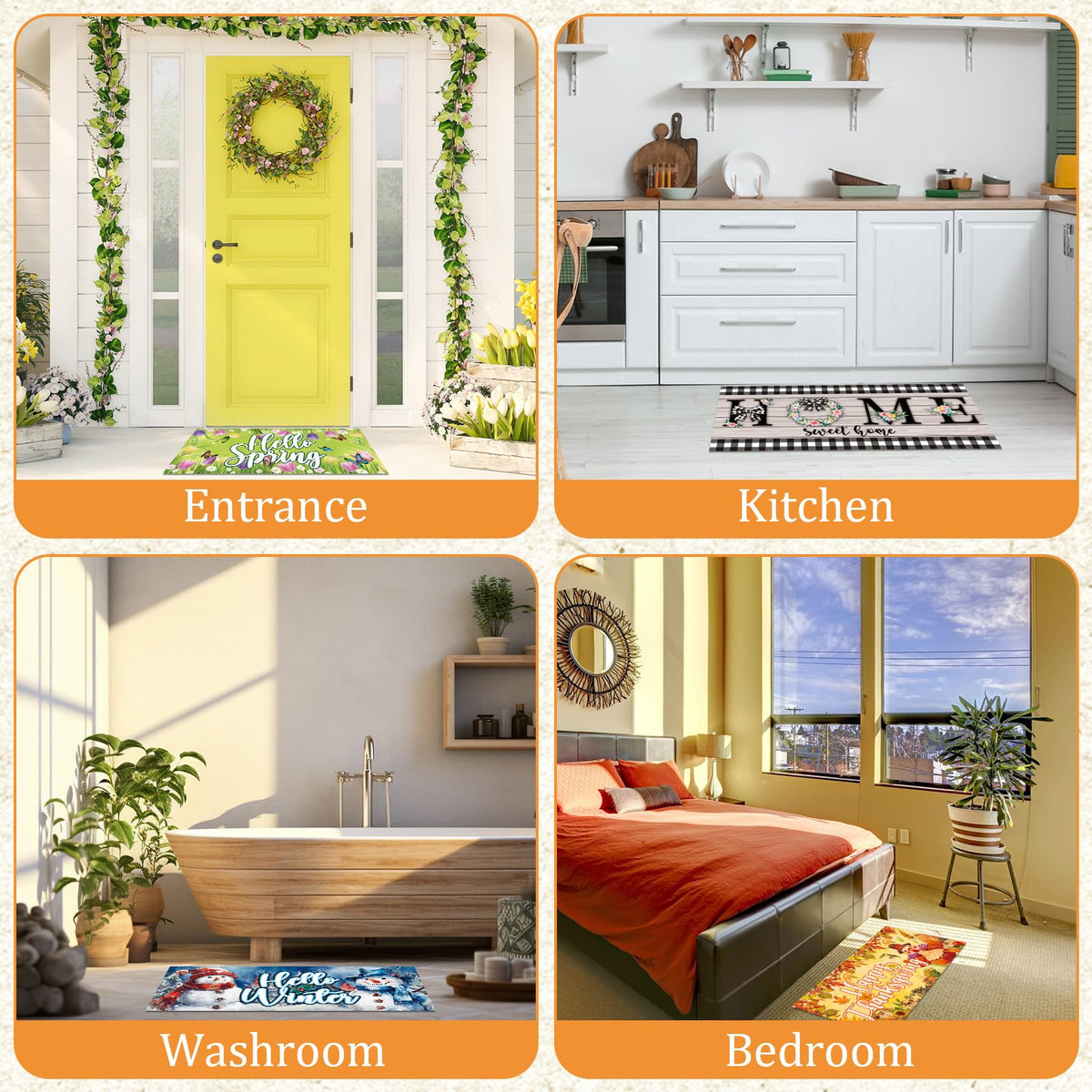 Tangren 12pc doormat inserts in easy-clean design for fast maintenance