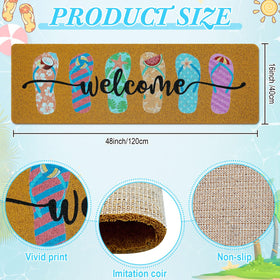 Tangren 48x16 inch welcome mat fits most entryways and enhances curb appeal.