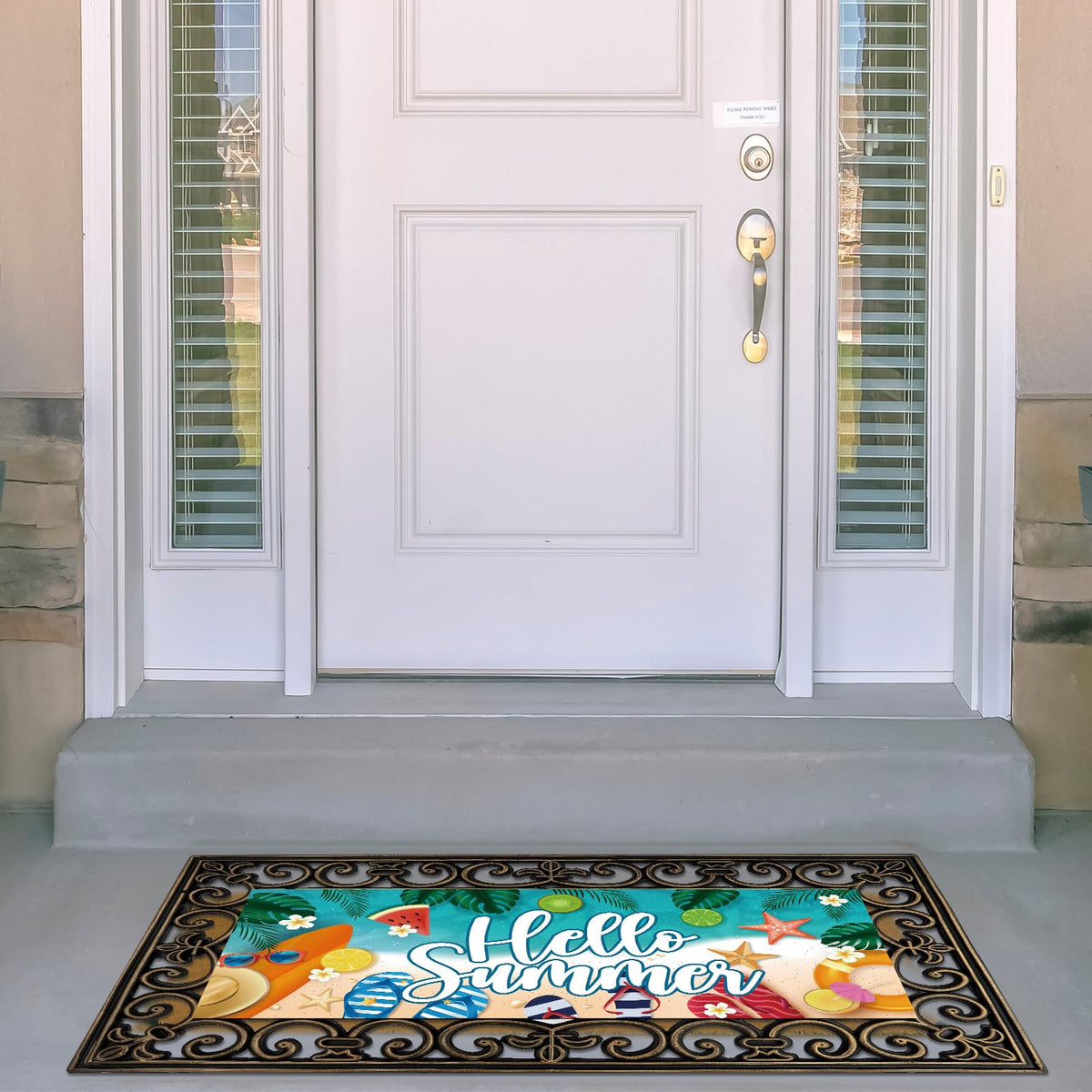 Tangren doormat insert-frame concept shows interchangeable seasonal decor.
