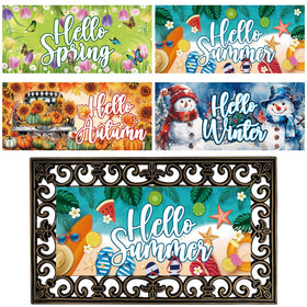 Tangren doormat Spring pattern welcomes guests with fresh florals at the front door.