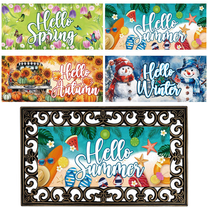 Tangren doormat Spring pattern welcomes guests with fresh florals at the front door.