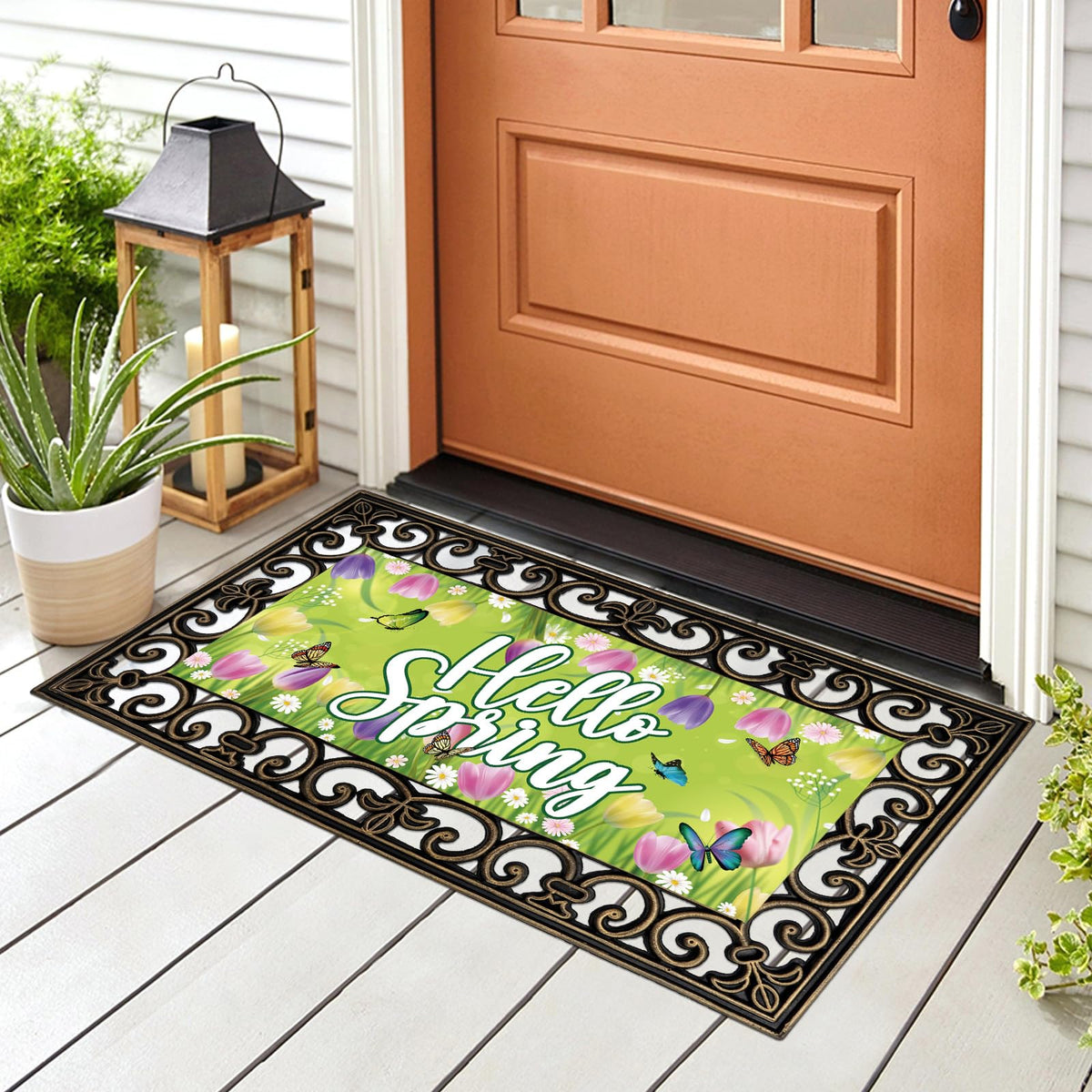 Tangren doormat Winter pattern brings seasonal charm to your doorway.