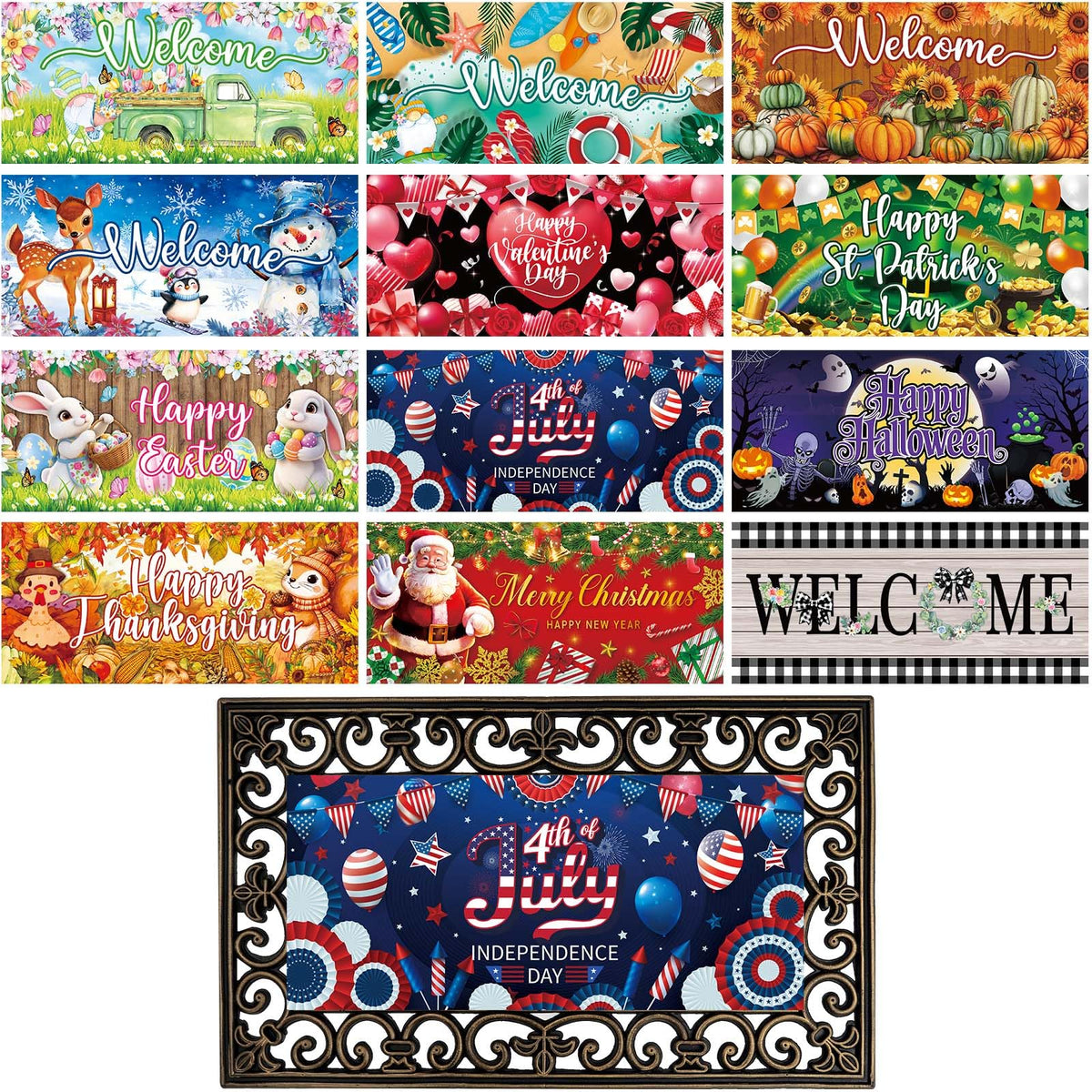 Tangren seasonal doormat inserts collection enhances year-round curb appeal and easy updates.
